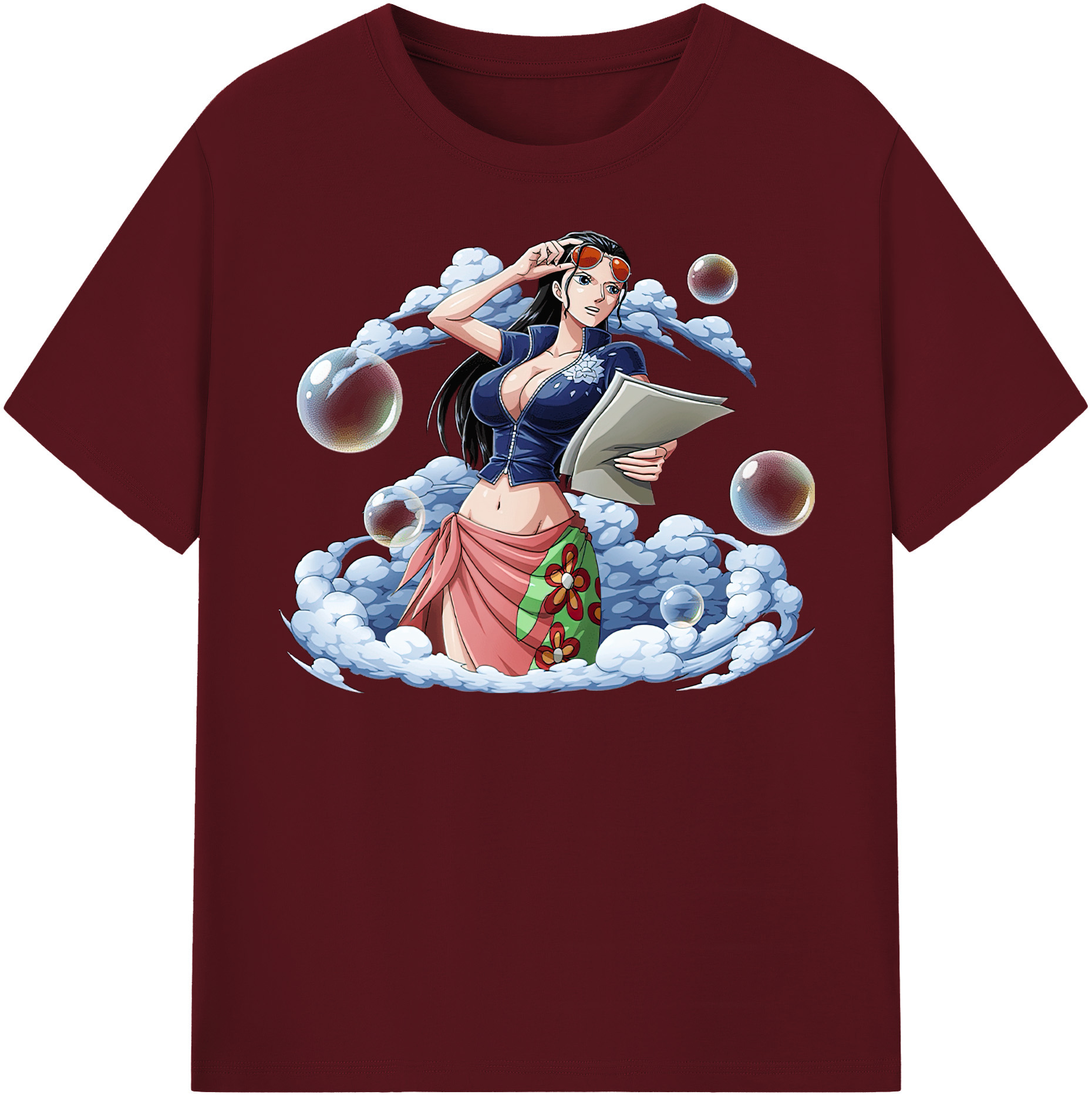 ワンピース ニコ・ロビン ONE PIECE Nico Robin 綿100％半袖Tシャツ（フロントプリント）